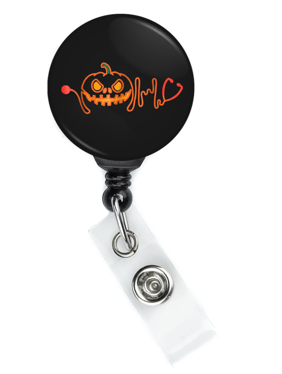 Jack O Lantern Stethoscope Badge Reel - ReactionReels