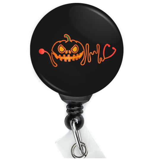 Jack O Lantern Stethoscope Badge Reel - ReactionReels