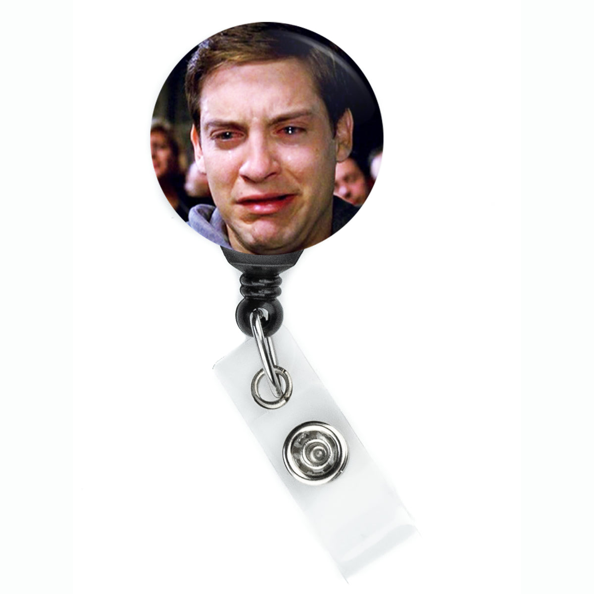 Peter Parker Cry Face Meme Badge Reel - ReactionReels