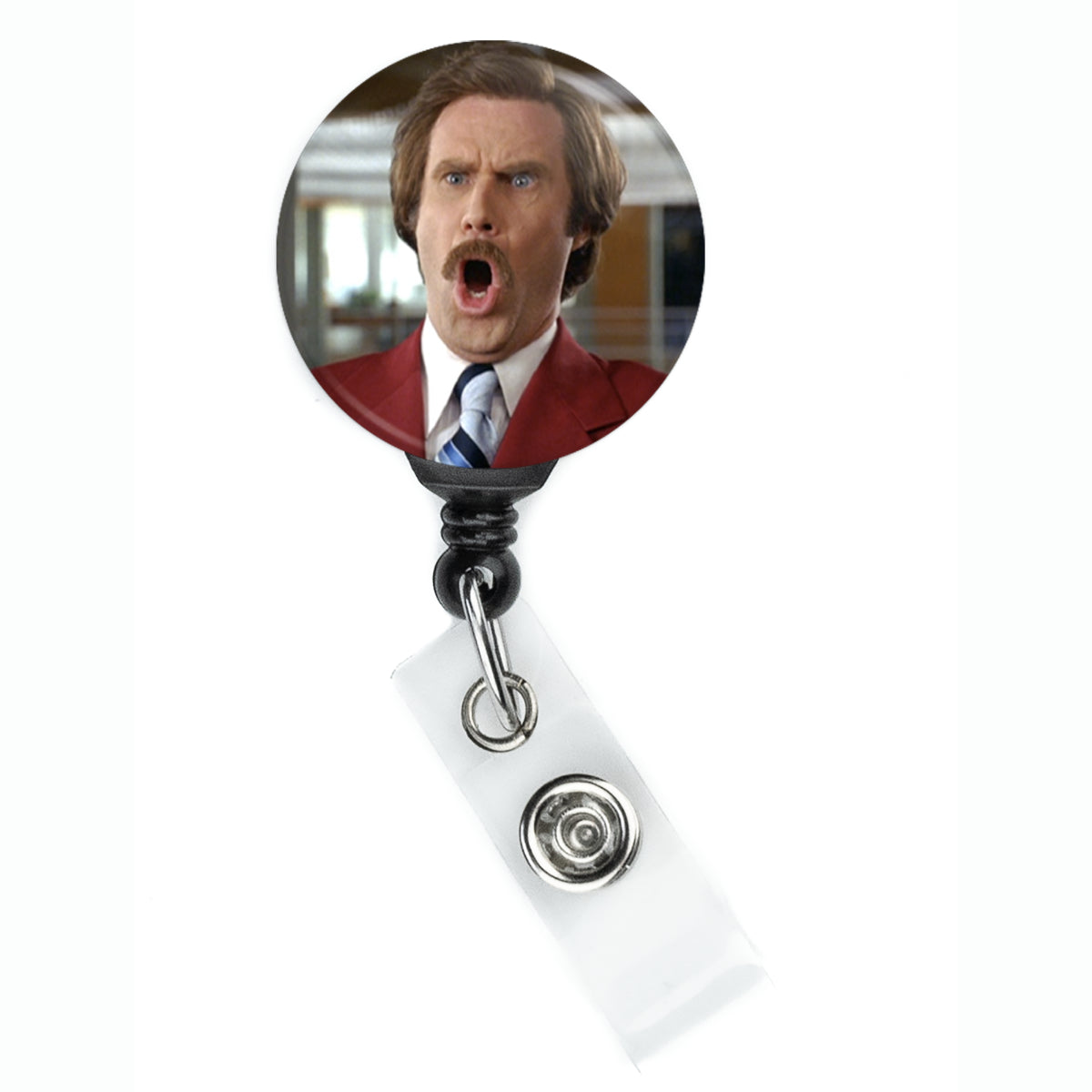 Ron Burgundy Anchorman Surprise Face Meme Badge Reel - ReactionReels