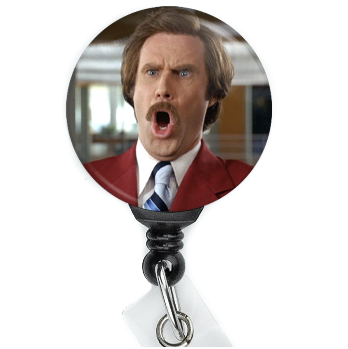 Ron Burgundy Anchorman Surprise Face Meme Badge Reel - ReactionReels