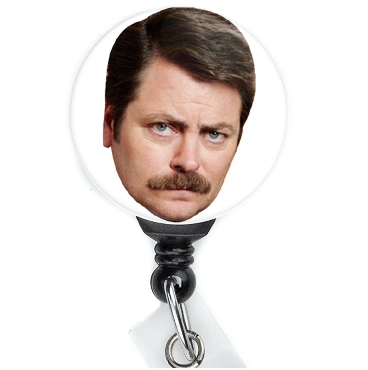 Parks and Recreation Ron Swanson Face Badge Reel - ReactionReels