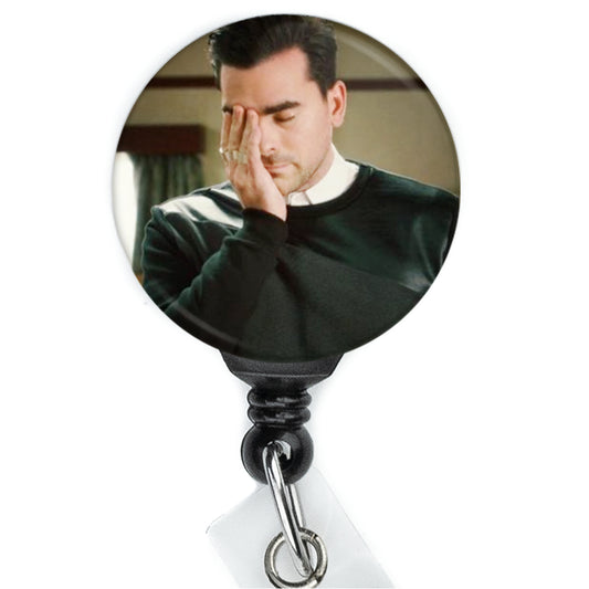 Schitts Creek David Rose Facepalm Meme Badge Reel - ReactionReels