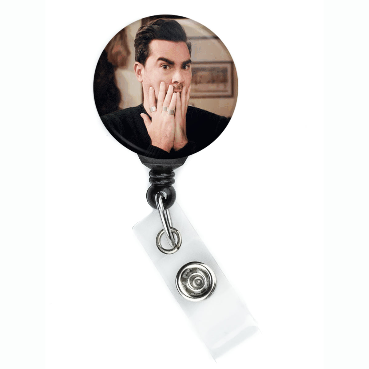 Schitts Creek David Rose Shocked Face Meme Badge Reel - ReactionReels