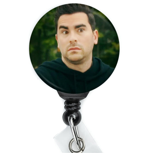 Schitts Creek David Rose Worried Face Meme Badge Reel - ReactionReels