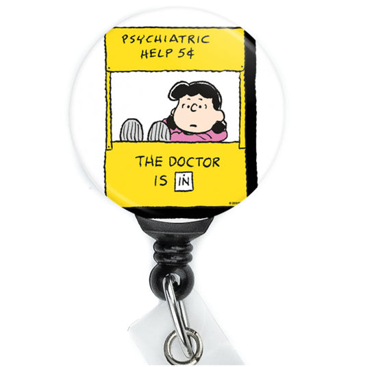 Lucy Therapist Psychiatrist Cartoon Meme Badge Reel - ReactionReels