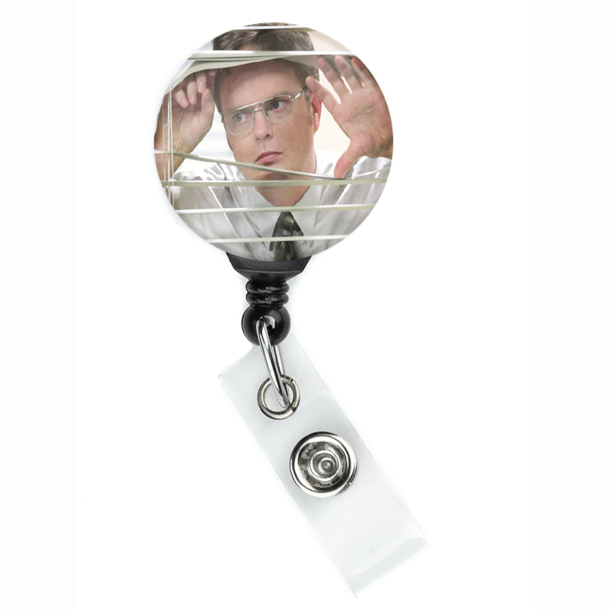 The Office Dwight Shrute Peeping Blinds Meme Badge Reel - ReactionReels