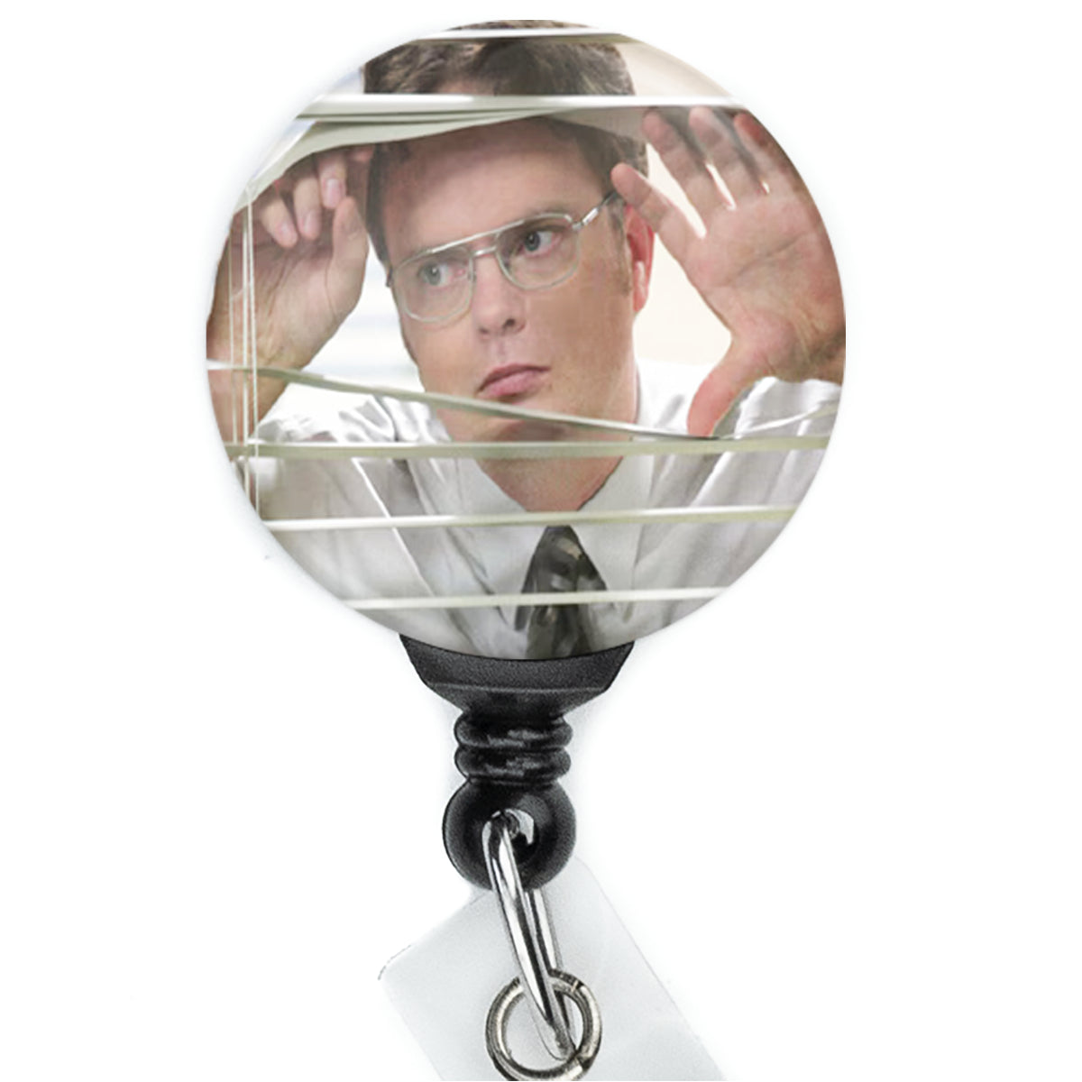 The Office Dwight Shrute Peeping Blinds Meme Badge Reel - ReactionReels