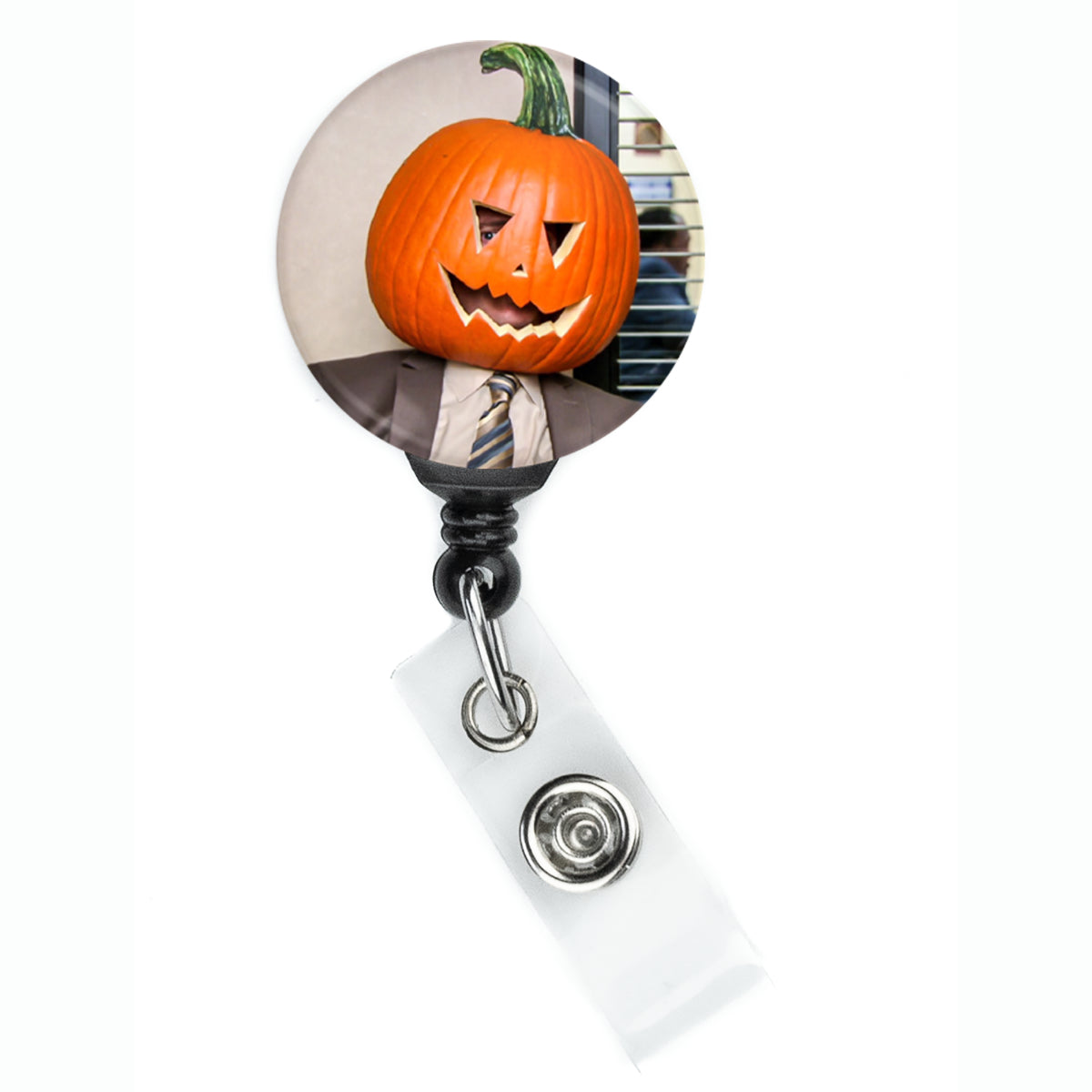 The Office Dwight Shrute Pumpkin Halloween Badge Reel - ReactionReels