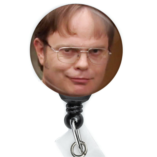 The Office Dwight Shrute Smirk Close Up Face Meme Badge Reel - ReactionReels