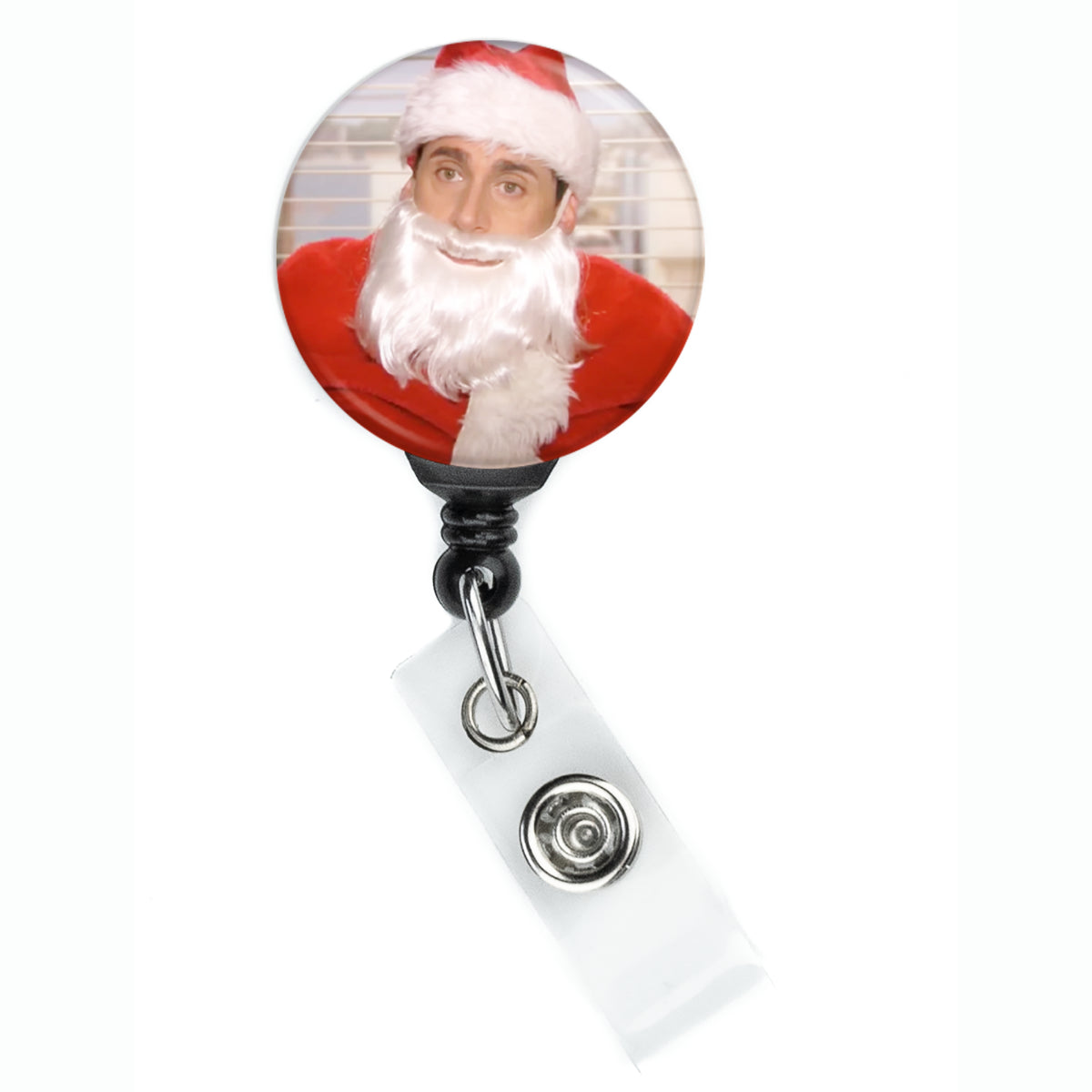 The Office Michael Scott Santa Claus Christmas Badge Reel - ReactionReels