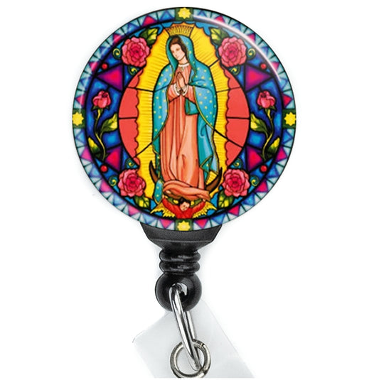Virgen De La Guadalupe Catholic Virgin Mary Badge Reel - ReactionReels