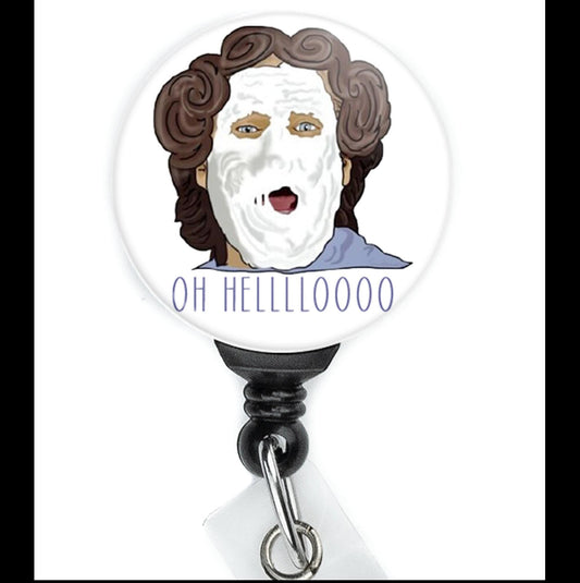 Doubtfire Pie Face  Nurse Badge Reel Funny  ID Badge Holder
