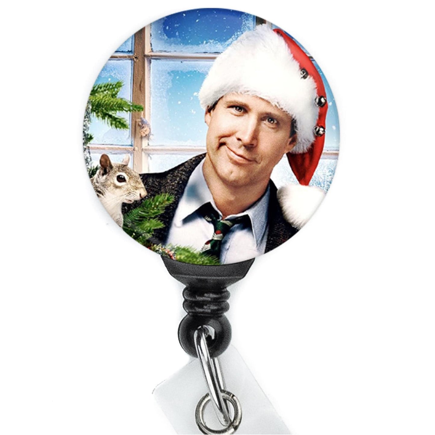 Funny Christmas Badge Reel  National Lampoon's Christmas Vacation Clark Griswold Santa  Nurse Badge Reel  ID Badge Holder  Nurse Gift