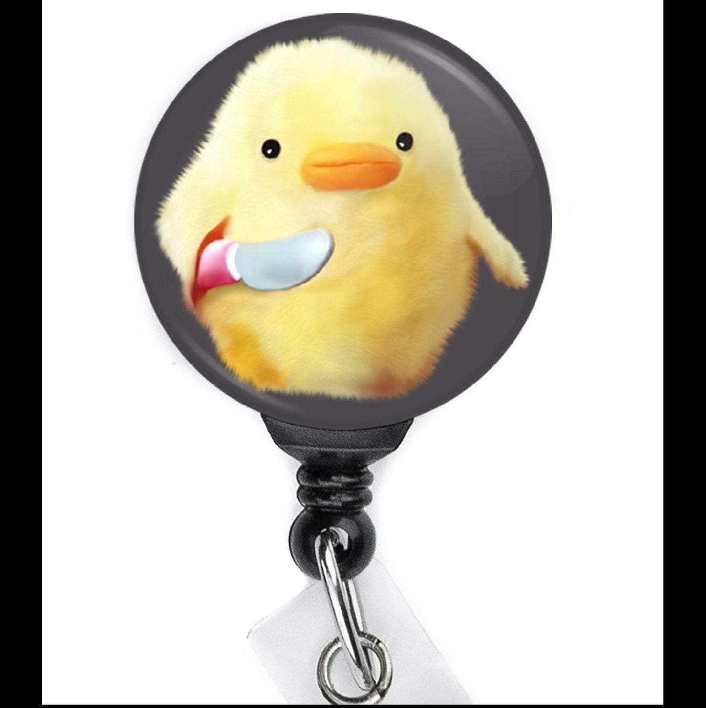 Nurse Funny Chick With Knife Try Me Meme Retractable Badge Reel with Swing Clip and 34 Inch Cord