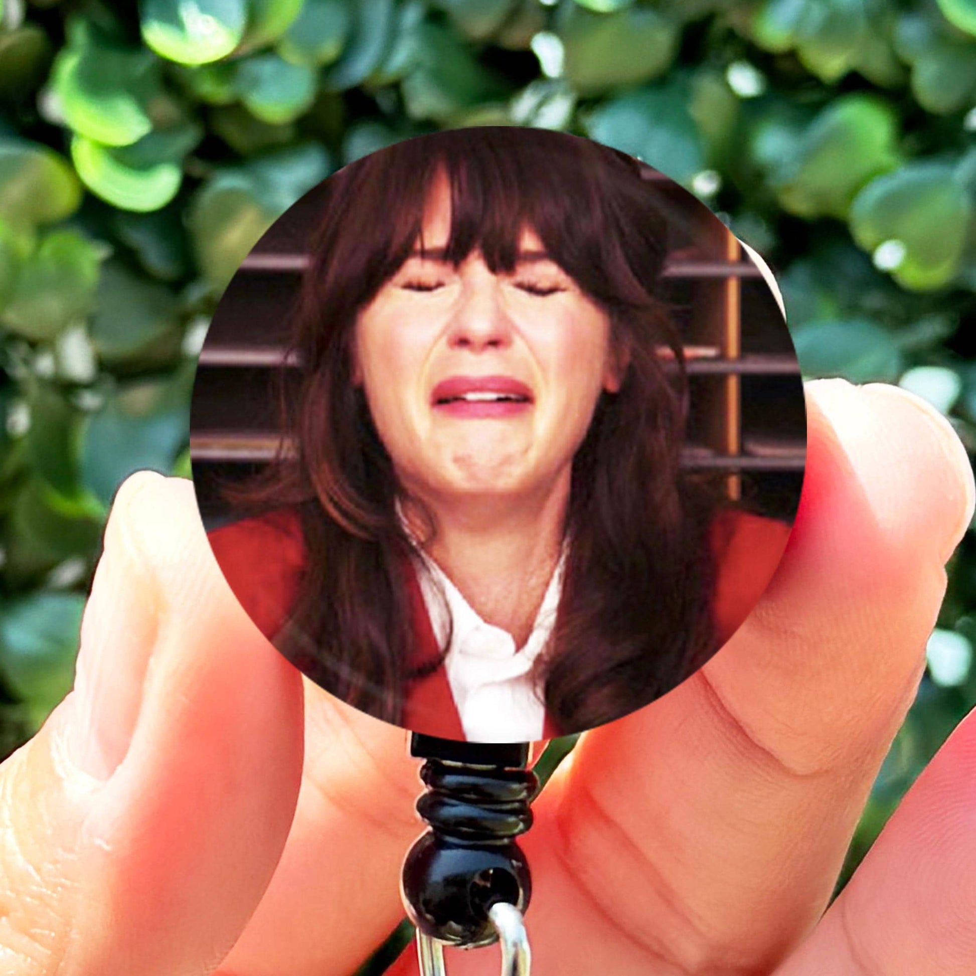 New Girl Jess Cry Face Funny Meme  ID Badge Holder  Nurse Gift  Nurse Badge Reel  ID Holder  Cute Badge ID Reel - ReactionReels