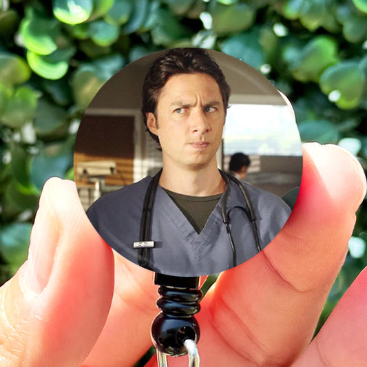 Scrubs JD Suspicious Face  Nurse Badge Reel  ID Badge Holder  Nurse Gift  Nurse Badge Holder