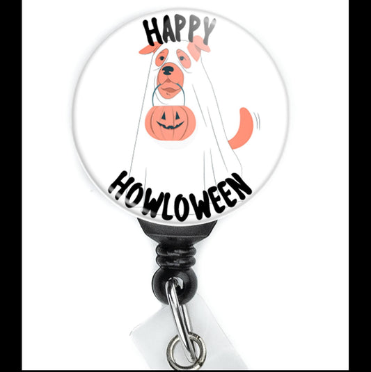 Halloween Badge Reel  Halloween Ghost Dog    ID Badge Holder  Nurse Gift  Nurse Badge Holder  ID Holder