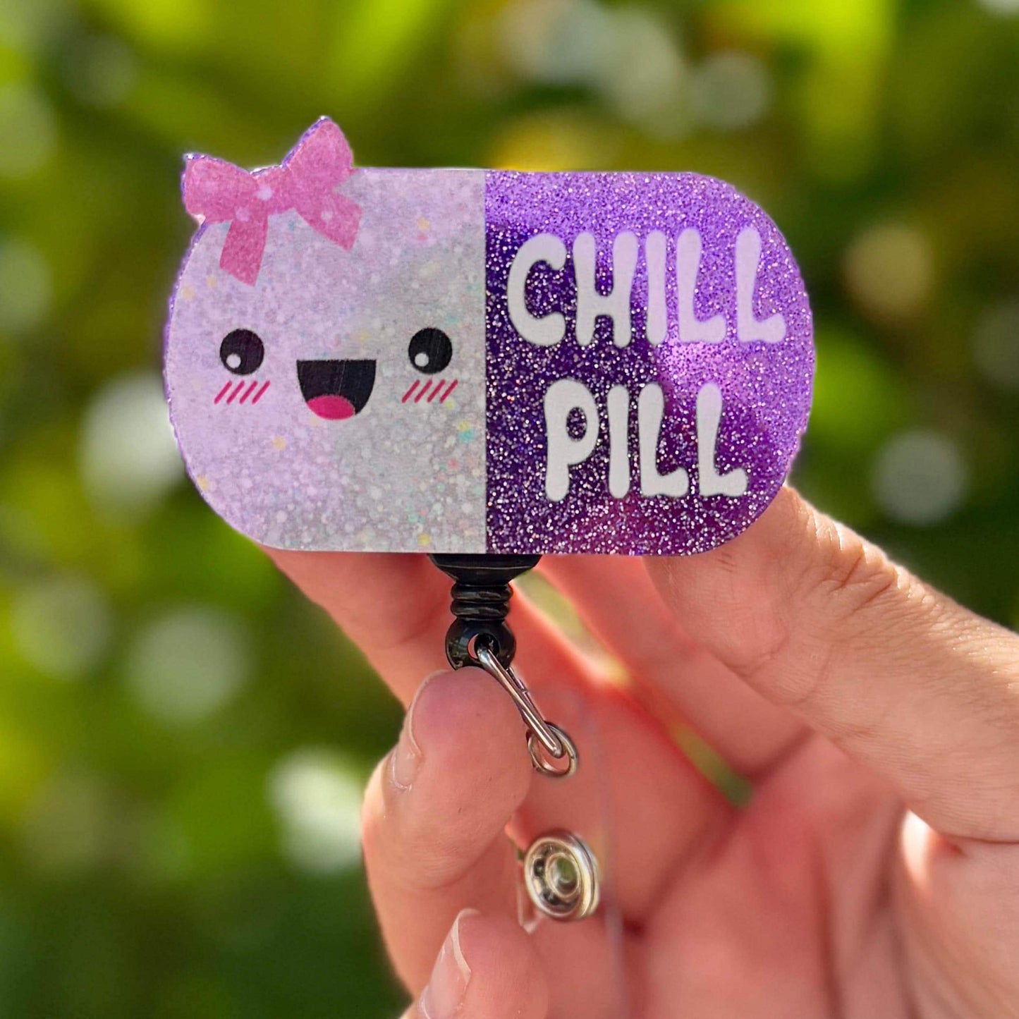 Cute Chill Pill Meds Pharmacy  Acrylic Nurse Badge Reel  ID Badge Holder  Nurse Gift  Nurse Badge Holder  Funny Badge clip