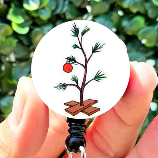 Cute Nurse Badge Reel  Charlie Christmas Tree Branch  ID Badge Holder  Nurse Gift  Nurse Badge Holder  Stocking Stuffer  Cute ID Badge