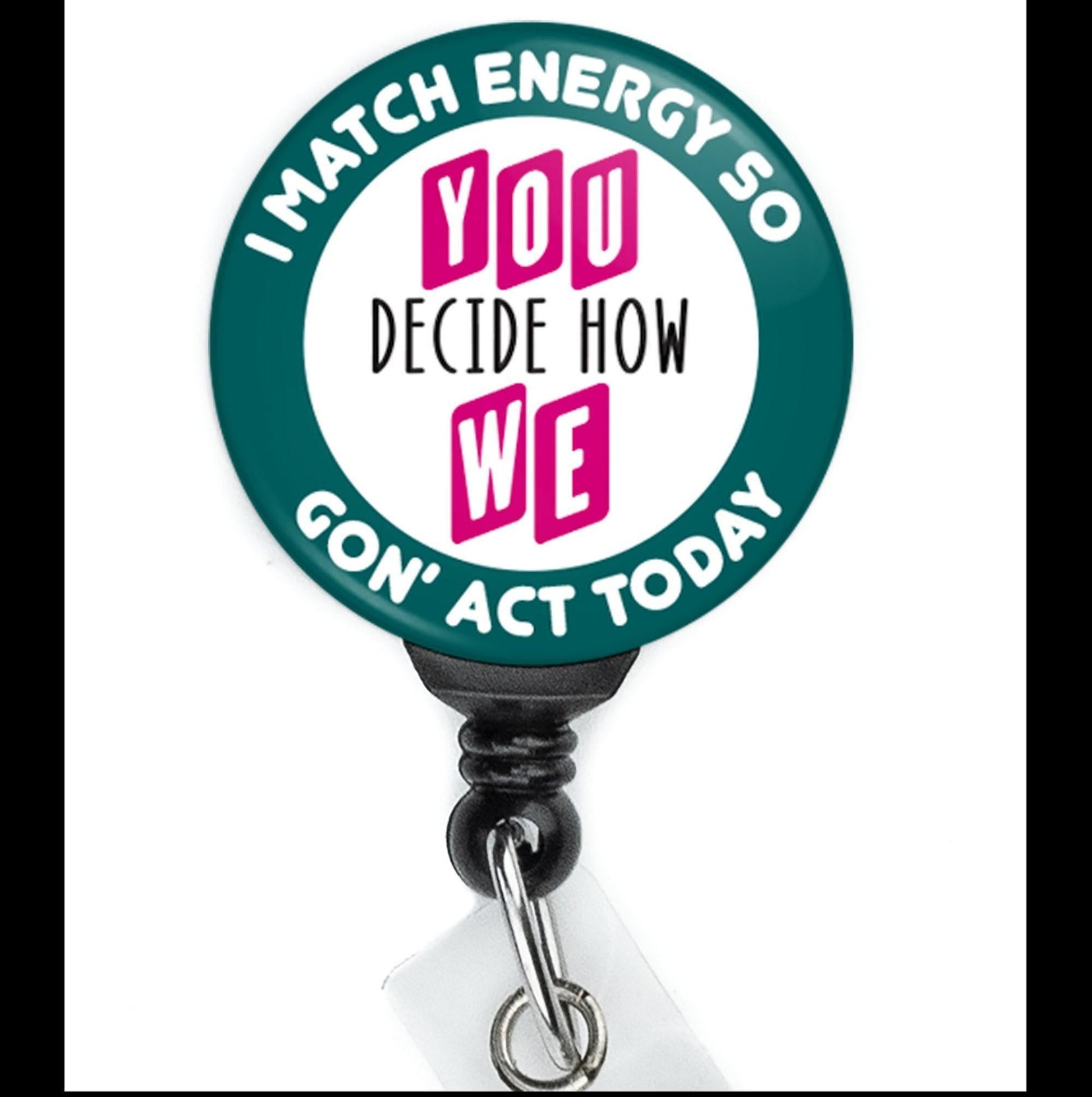 Nurse Funny I Match Energy Retractable Badge Reel with Swing Clip and 34 Inch Cord - ReactionReels