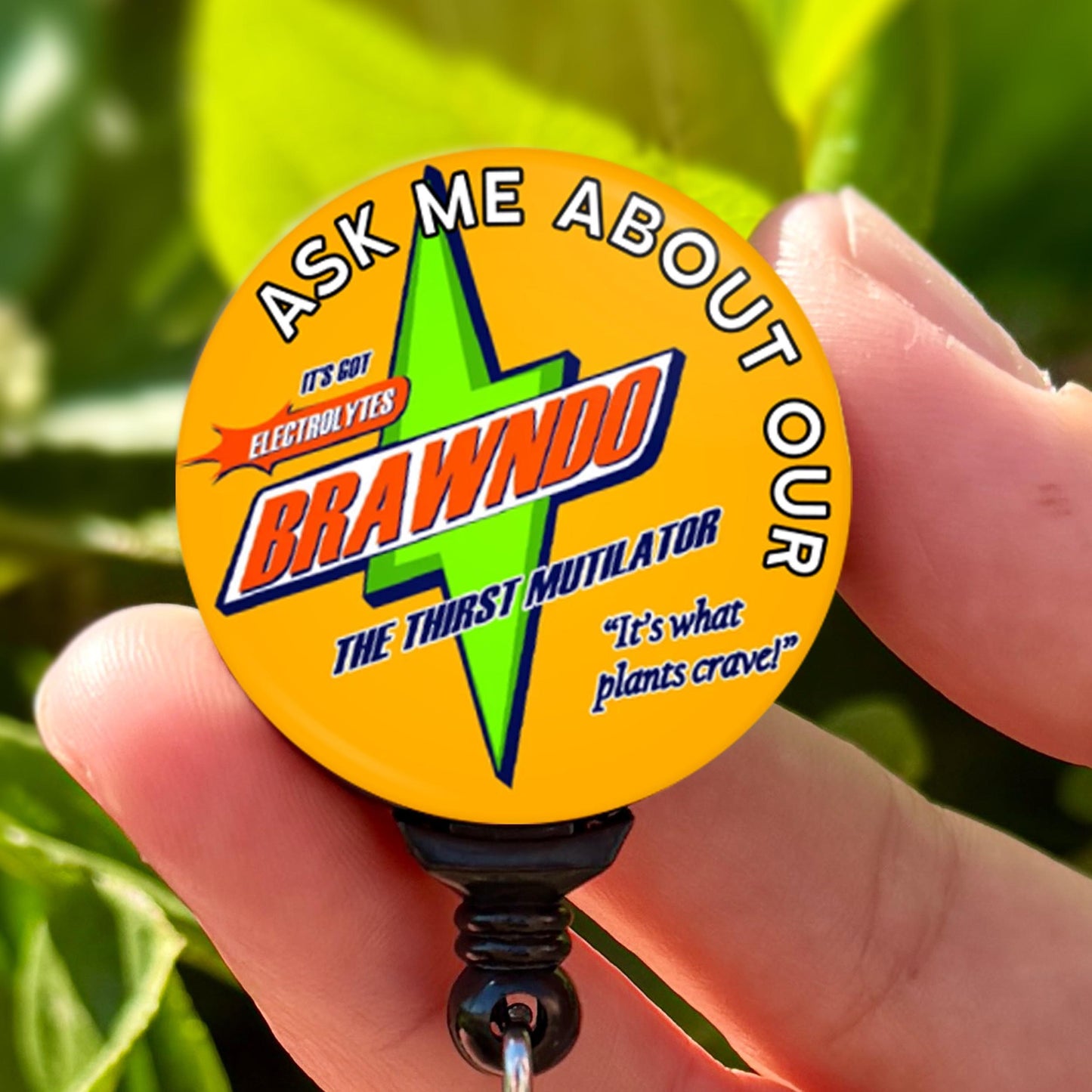 Idiocracy Ask Me About Our Brawndo  Nurse Badge Reel  ID Badge Holder  Nurse Gift  Nurse Badge Holder - ReactionReels