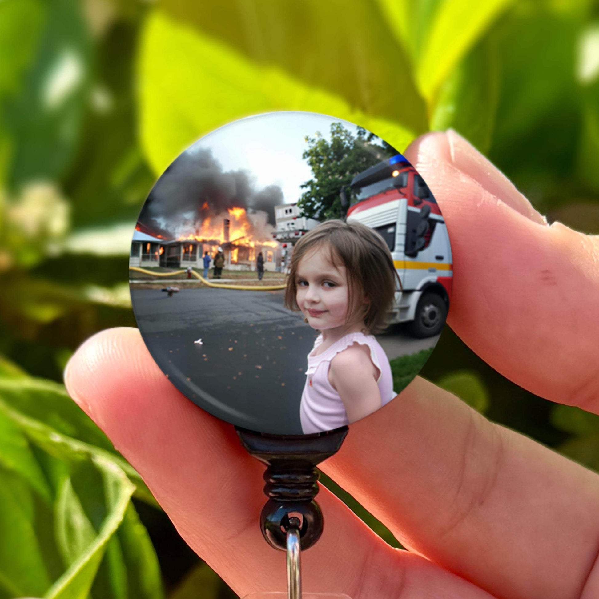 Let it Burn Girl Meme  Nurse Badge Reel Funny  ID Badge Holder  Nurse Gift  Nurse Badge Holder  Cute ID - ReactionReels