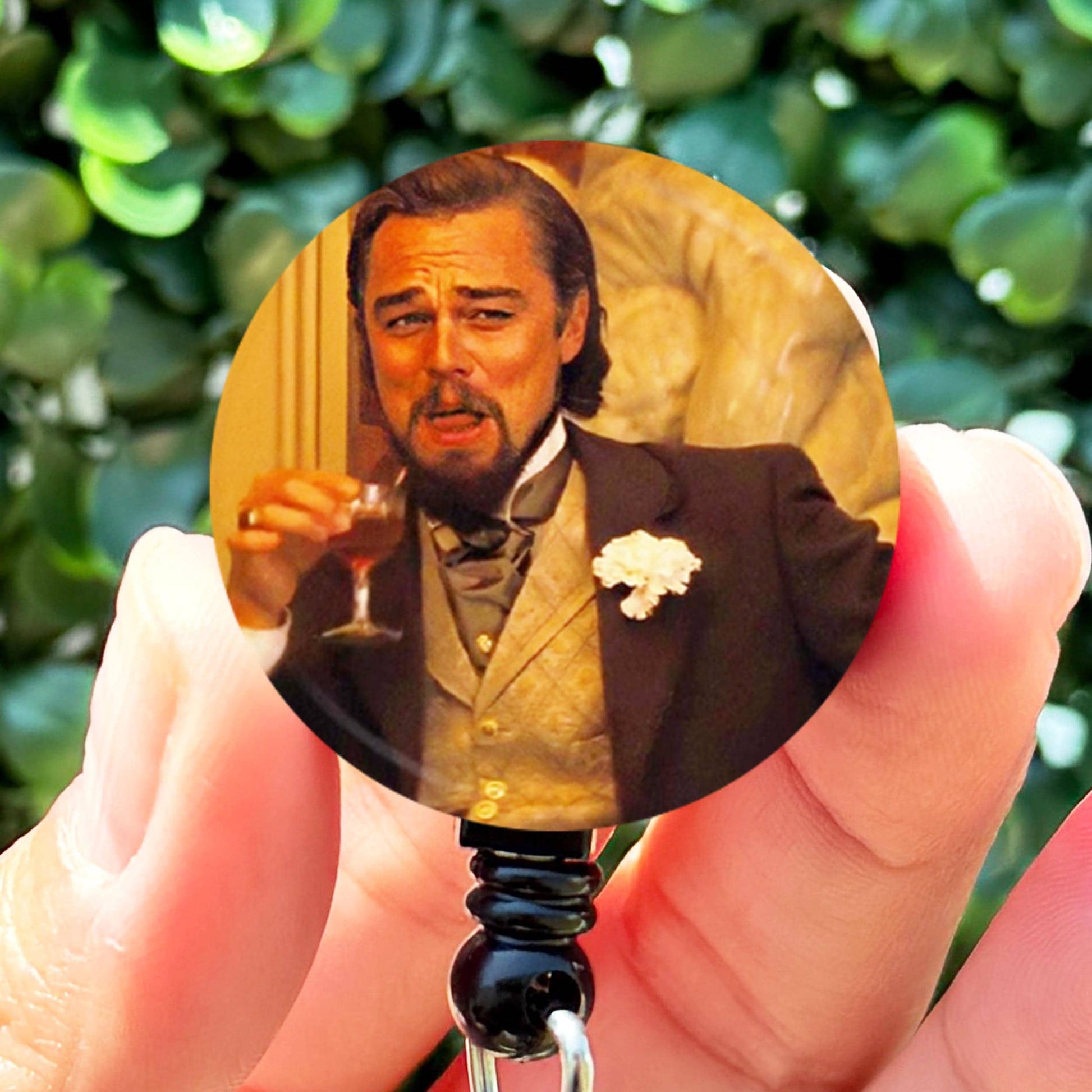 Leo Laughing Meme  Nurse Badge Reel Funny  ID Badge Holder  Nurse Gift  Nurse Badge Holder  ID Holder  Cute ID - ReactionReels