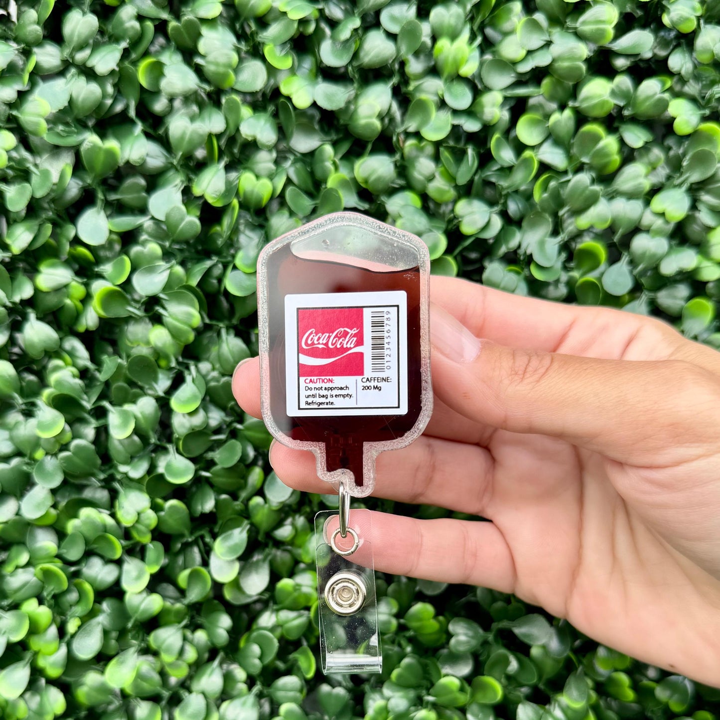 Nurse Badge Reel – Cute Retractable Badge Holder for Nurses and Medical Staff, IV Bag Theme - Coke