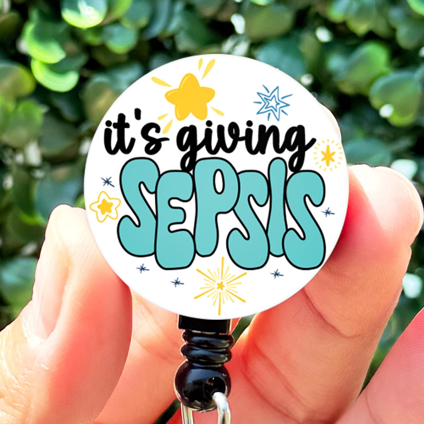 It's Giving Sepsis Sarcastic  Nurse Badge Reel Funny  Badge Reel Holder  Nurse Gift  Nurse