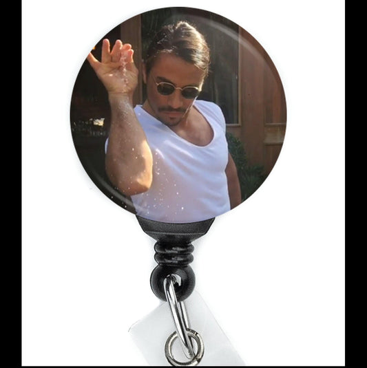Nurse Funny Salt Meme Retractable Badge Reel with Swing Clip and 34 Inch Cord - ReactionReels