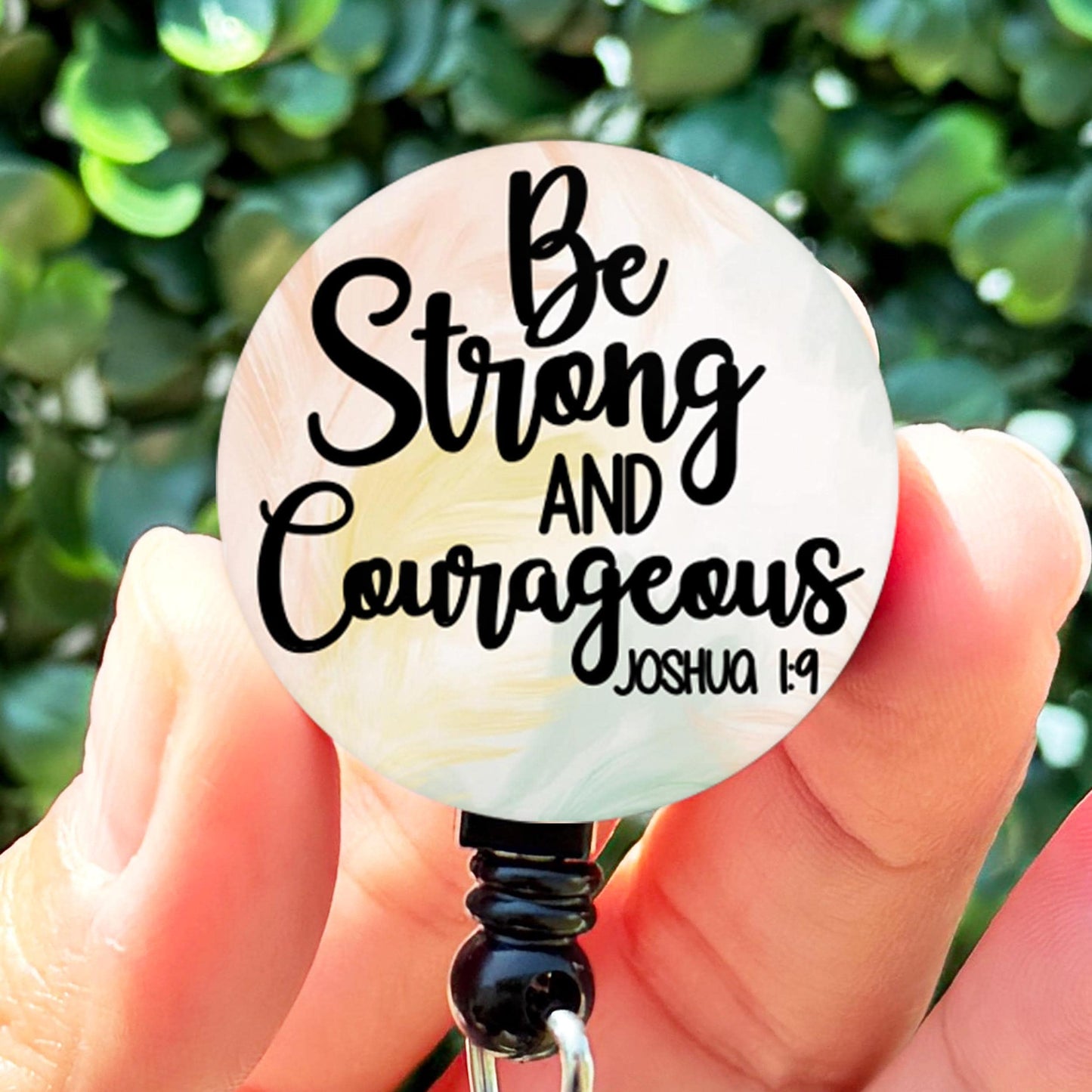 Christian Badge Reel  Bible Verse Be Strong and Courageous Joshua 1:9  Jesus God Reel