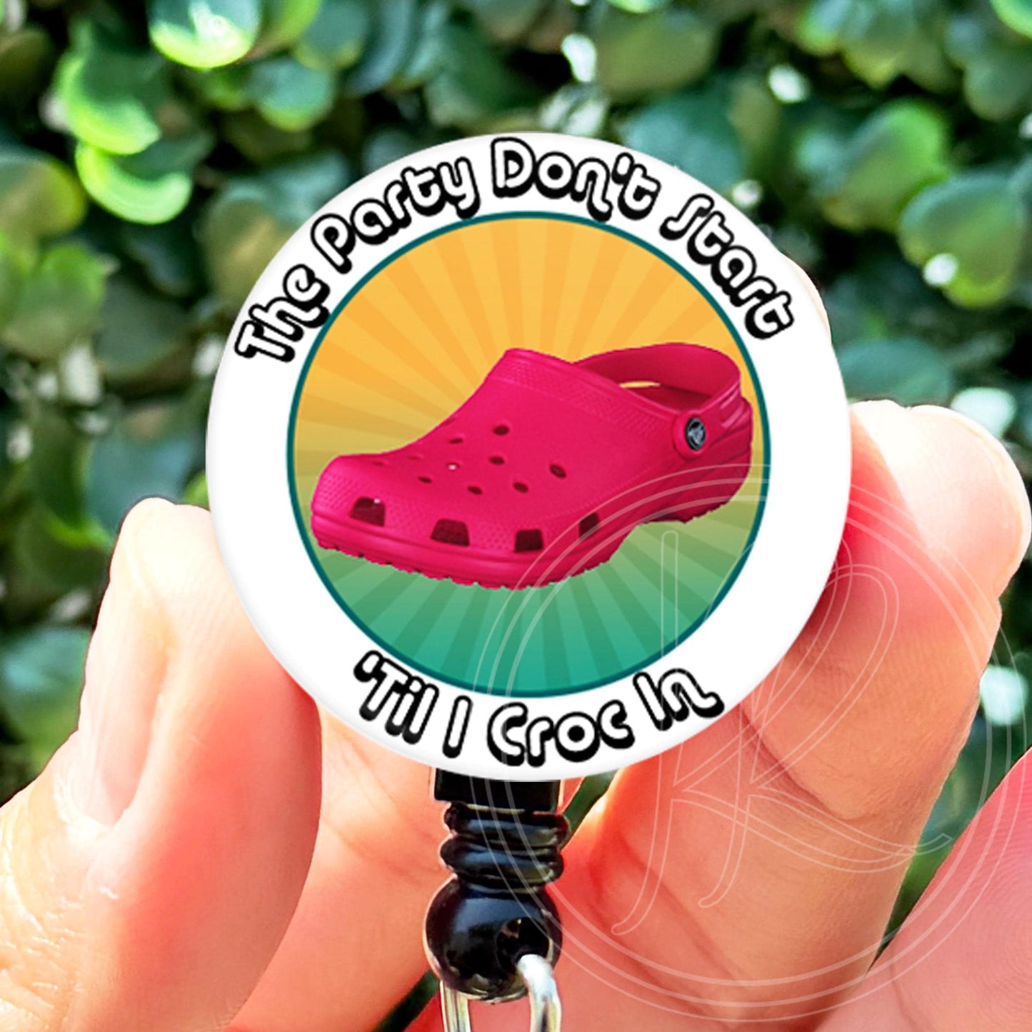 Nurse Funny Crocs Retractable Badge Reel with Swing Clip and 34 Inch Cord - ReactionReels