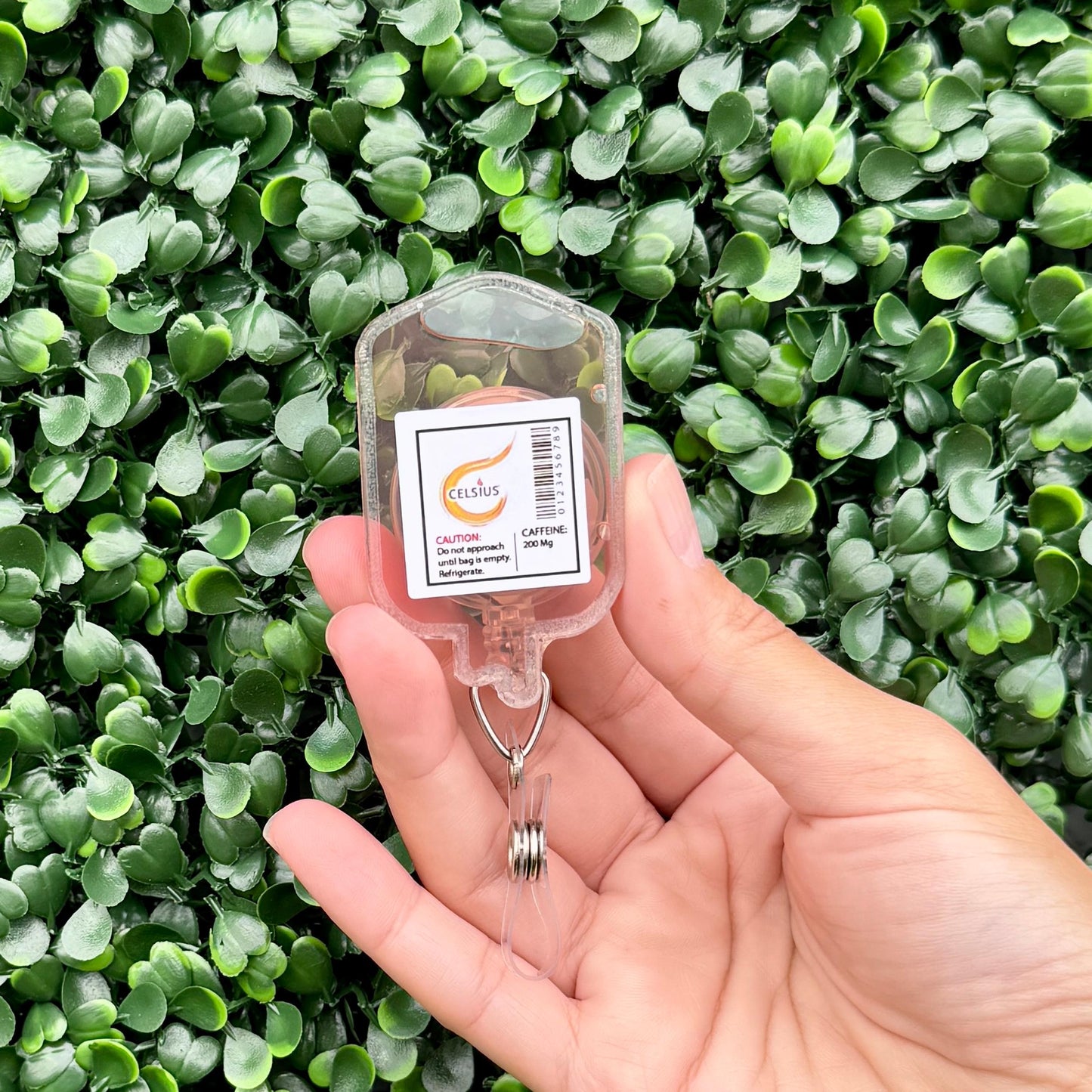 Nurse Badge Reel – Cute Retractable Badge Holder for Nurses and Medical Staff, IV Bag Theme - Celsius