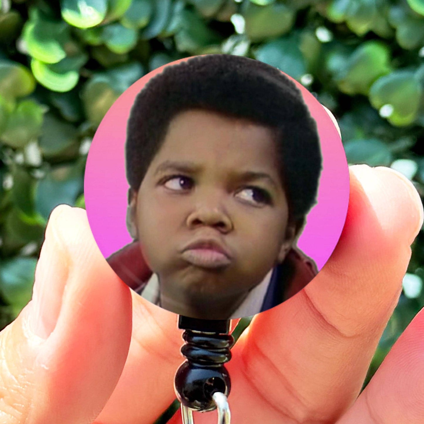 Different Strokes Gary Coleman Side Eye  ID Badge Holder  Nurse Gift  Nurse Badge Reel  Cute ID Badge Reel
