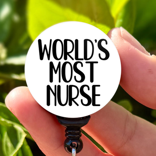 World's Most Nurse Joke  Nurse Badge Reel  ID Badge Holder  Nurse Gift  Nurse Badge Holder  Cute ID Holder