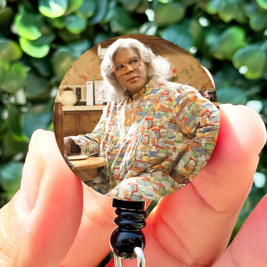 Tyler Perry Madea Side Eye  Nurse Badge Reel  ID Badge Holder  Nurse Gift  Nurse Badge Holde