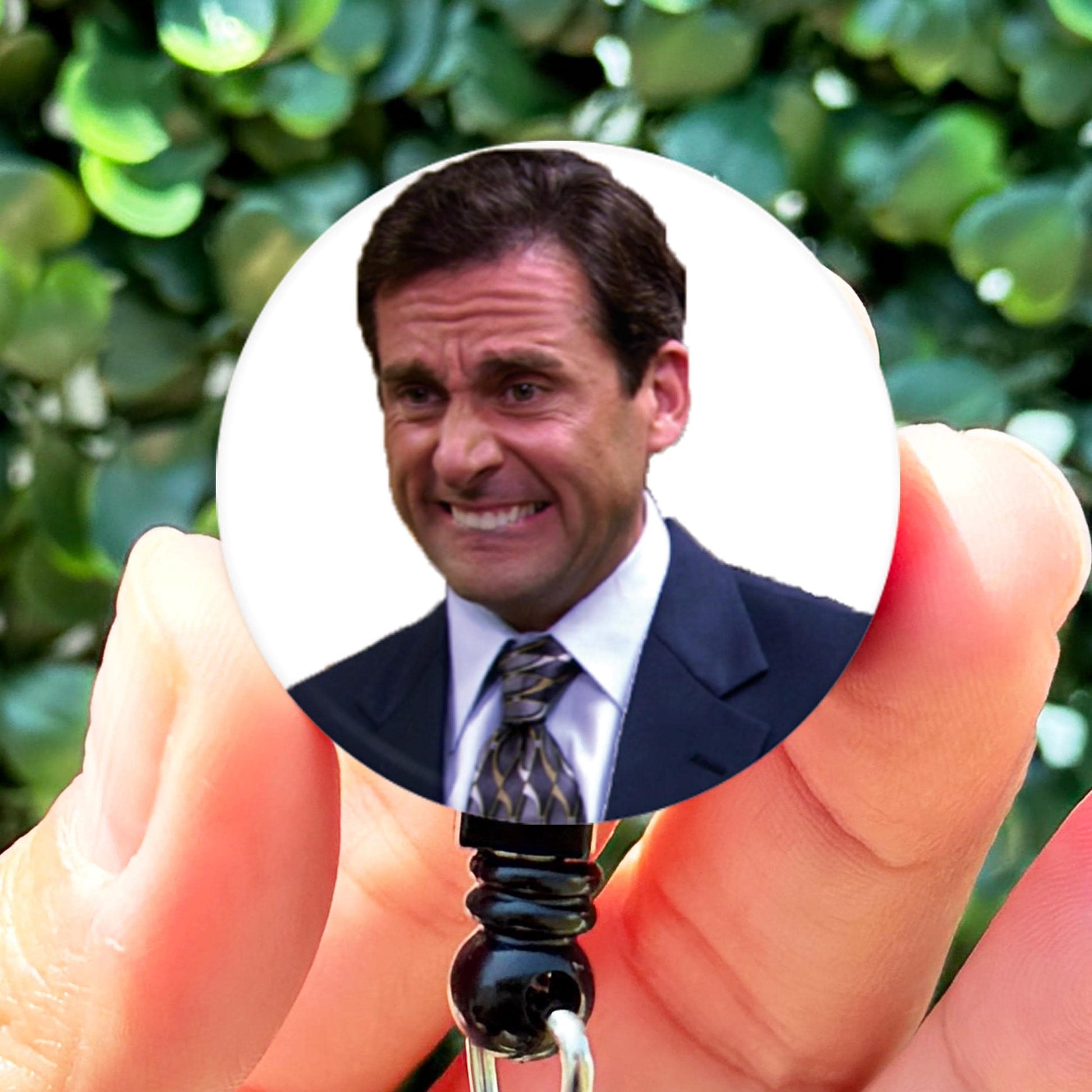 Nurse Badge Reel Funny  The Office Michael Scott Grimace Face    ID Badge Holder  Nurse Gift  Nurse Badge Holder - ReactionReels
