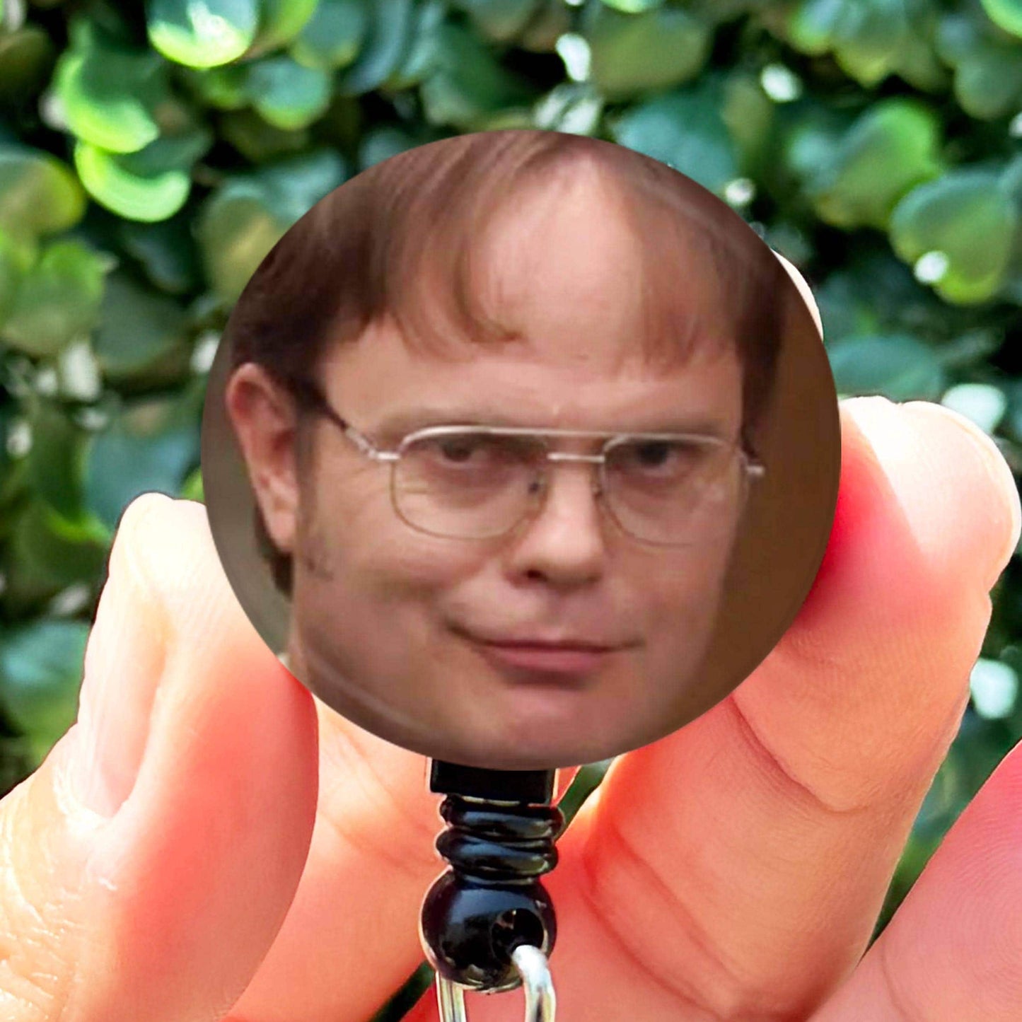 Funny ID Badge Reel  The Office Dwight Shrute Smirk Close Up Face Meme  ID Badge Holder  Nurse Gift  Nurse Badge Reel  Cute ID Reel