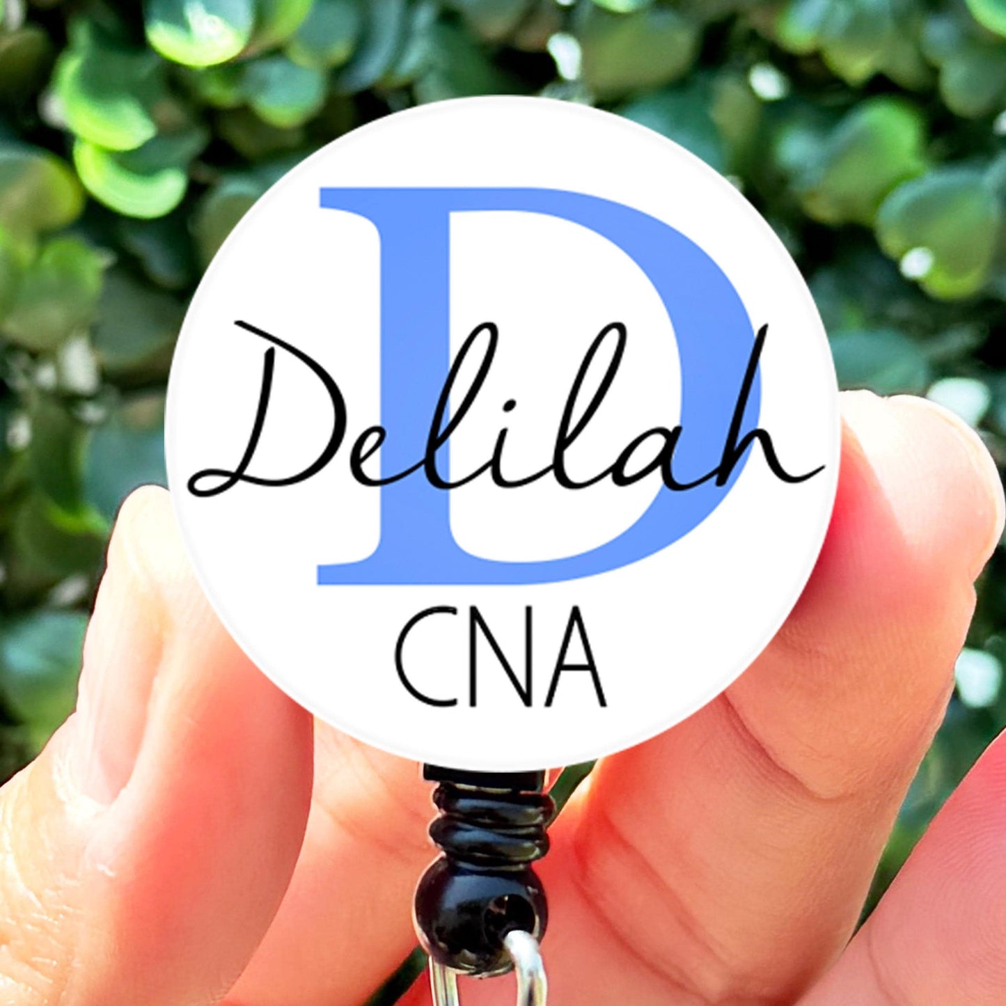 Personalized Name Badge Reel  Custom Monogram Badge Reel  Retractable ID Badge Clip for Medical Staff  34" Ext with Belt or Swivel Clip