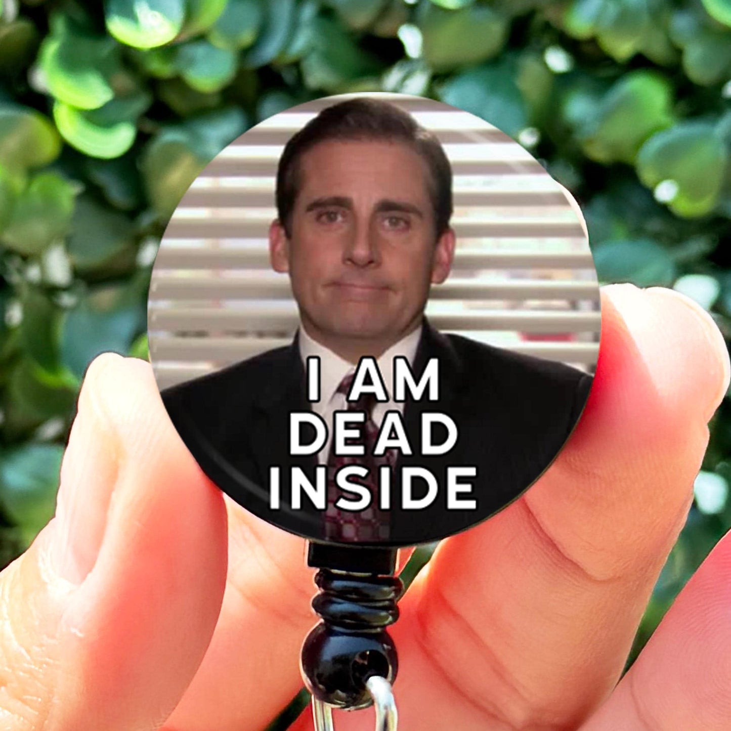 The Office Michael Scott I Am Dead Inside Meme  ID Badge Holder  Nurse Gift  Nurse Badge Reel  ID Holder