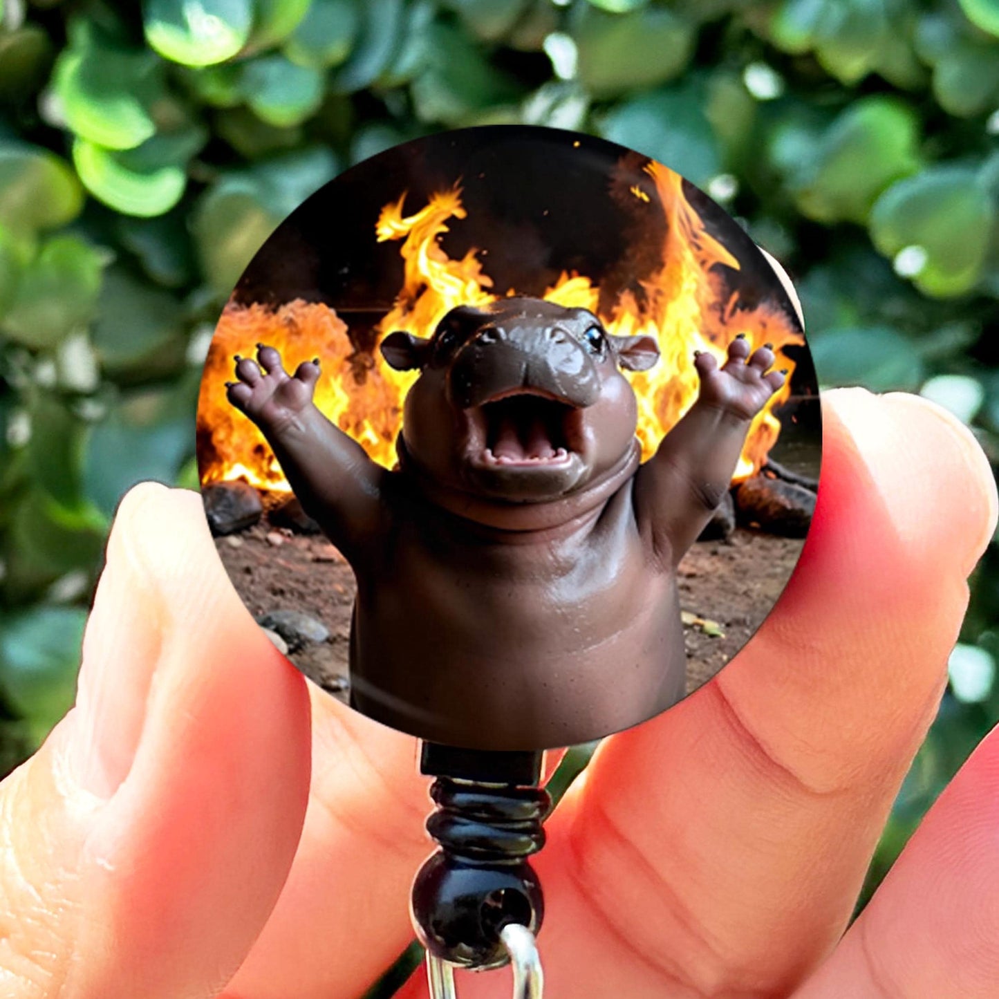 Baby Hippo Pygmy Hellfire  Nurse Badge Reel Funny  ID Badge Holder  Nurse Gift  Nurse Badge Holder  Cute ID Holder