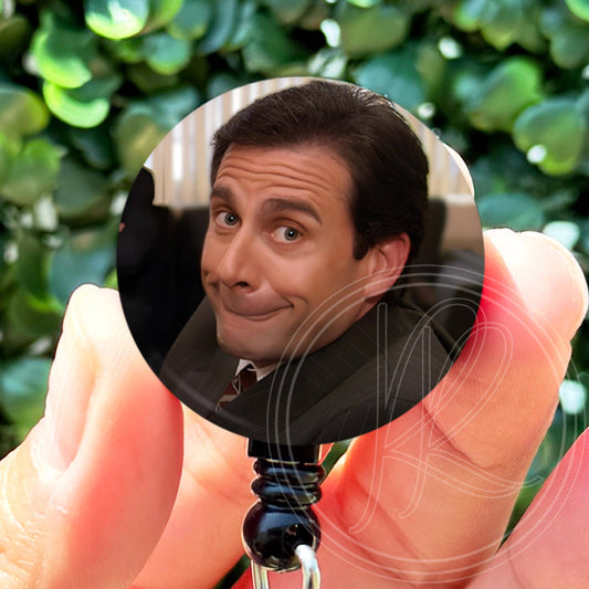 The Office Michael Scott Funny Smirk Face Meme Retractable Badge Reel
