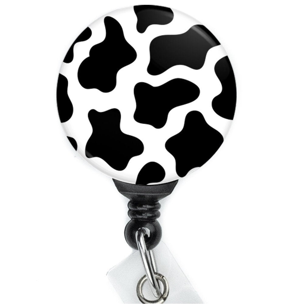 Cow Print nurse badge clip
