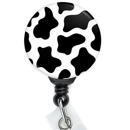 Cow Print nurse badge clip